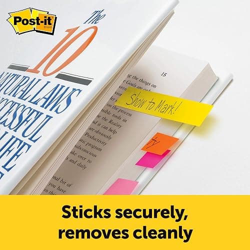 Post-it Page Markers, Assorted Colors, 1/2 in x 2 in, 50 Sheets/Pad, 5 Pads/Pack (670-5AF) thumbnail 7