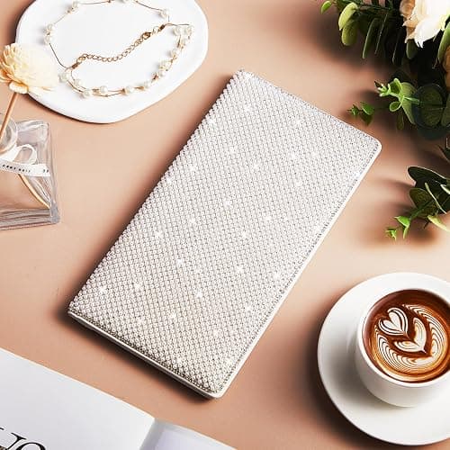 Honeydak Bling Pearl Car Registration Insurance Holder for Women, White | Sparkly Rhinestone with Card Slots, Vehicle Document Organizer, Insurance License Storage, Elegant Gift for Girls Drivers thumbnail 2