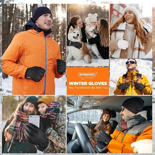 rivmount Winter Waterproof Ski Snow Warm Gloves for Women Men, Windproof Cold Weather Thermal with Touchscreen Fingers, for Running Driving Cycling Hiking Biking Outdoor Sports Daily Work thumbnail 8