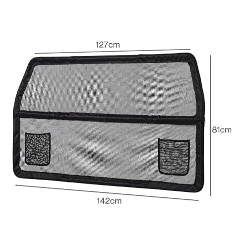 Dog Guard for Car Boot, Heavy Duty Dog Car Barrier with Metal Frame & Transparent Chew-Resistant Net, Wider Coverage Car Dog Guard for SUV, Hatchback & Truck, Back Seat & Cargo Divider 142x81cm thumbnail 2