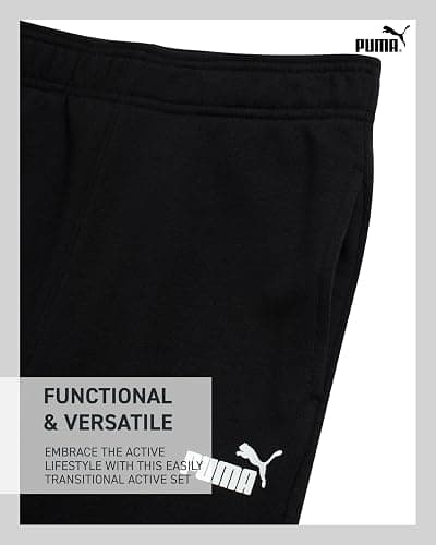 PUMA Boys Sweatpants Set - 3 Piece Fleece Pullover Hoodie Boys TShirt and Jogger Pants Youth Kids Activewear Set (8-16) thumbnail 4