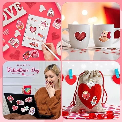 Valentines Party Favors | 100 PCS Valentines Stickers - Toddler Valentine's Day Gifts for School Classroom | Heart Stickers for Boys Girls | Crafts Accessories Treats thumbnail 5
