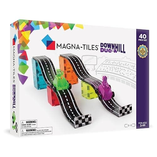 MAGNA-TILES Downhill Duo 40-Piece Magnetic Construction Set, The Original Magnetic Building Brand - Image 1