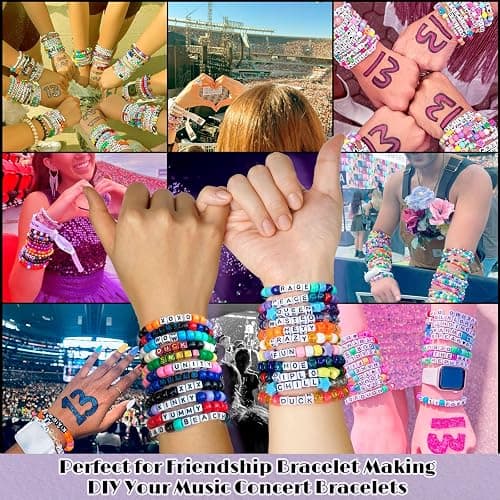 5 Boxes Bracelet Making Kit Pony Beads, 96 Colors 6x9mm 3500Pcs Kandi Rave Beads for Bracelets Friendship Plastic Bead with 800Pcs Letter Bead Arts and Crafts for Kids Adults Keychain Jewelry Making thumbnail 3