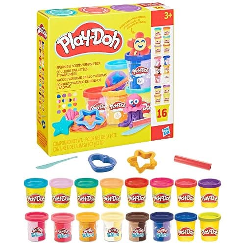 Play-Doh Sparkle and Scents Variety Pack of 16 Cans of Modeling Compound and 4 Tools, Arts and Crafts Toy for Kids 3 and Up, Non-Toxic thumbnail 11