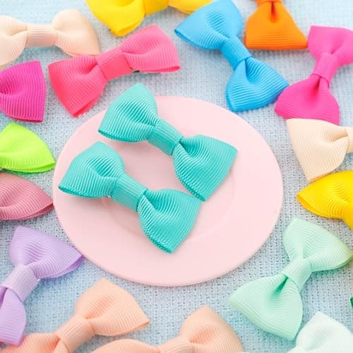 QingHan Dog Hair Bows 2 inches Small Puppy Bowknot Clips for Pet Grooming Accessories Doggy 60Pcs (30 Pairs) thumbnail 6
