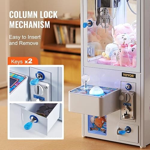 VEVOR Claw Machine, 0-3” Jaw Diameter 0-5” Jaw Lifting, Crane Prize Grabber Commercial Arcade Game Toys, Cool Fun Grab-and-Win Machine w/Light and Sound, Dispenser Vending Toy for Kids,Boys &Girls thumbnail 8