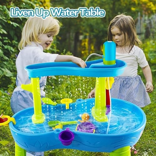Intoypad Ultimate Water Table Pump: 3 Hours of Non-Stop Fun Rechargeable Battery Powered Water Pump for Toddlers Water Play Sand Table Toys Accessories Summer Outdoor Game Toys for Kids Blue thumbnail 7