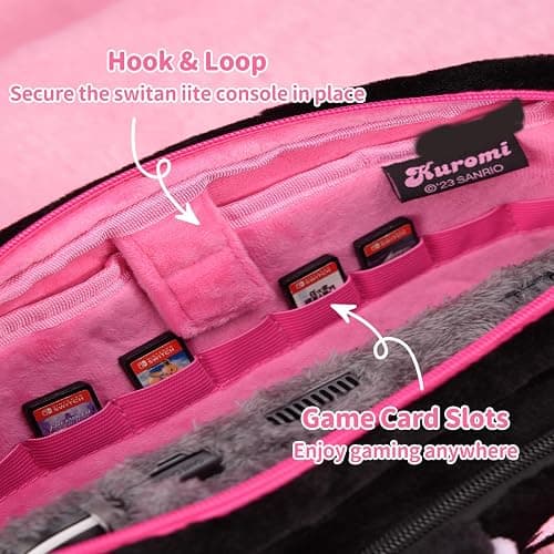 Kuitmor Fuzzy Crossbody Bag Compatible with Switch/OLED and Other Little Accessories, Large Capacity Switch Travel Carrying Case with 2 Removable Shoulder Strap thumbnail 4