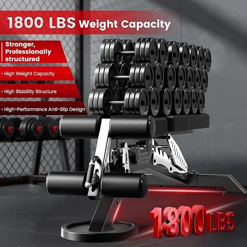 Birdfeel Commercial Adjustable Weight Bench, 1800LBS Heavy Duty Workout Bench for Home Gym Strength Training, Removable Leg Holder for Flat/Incline/Decline Sit Up & Full Body Workout thumbnail 2