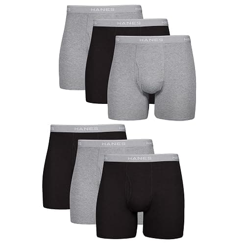 Hanes Men's Underwear Boxer Briefs Pack, Cool & Breathable Cotton Moisture-Wicking Underwear for Men, No Ride Up - Image 1