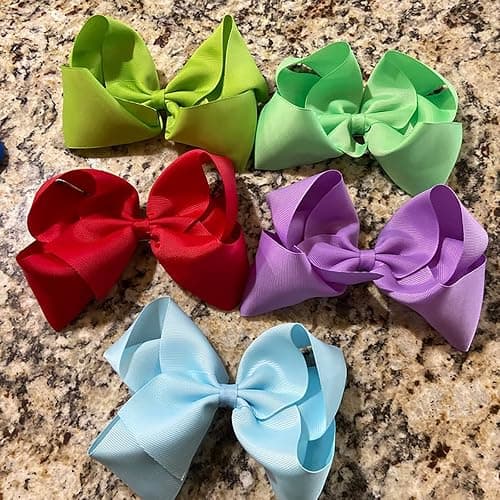 50pcs 6 Inches Large Hair Bows Alligator Clips Grosgrain Ribbon Hair Barrettes Accessories for Toddlers Teens School Girls thumbnail 5