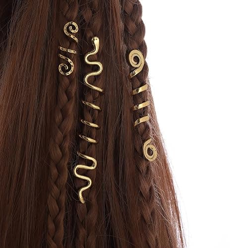 FRDTLUTHW 6 Pcs Hair Accessories Loc Hair Jewelry for Women Braids, Dreadlock Accessories Metal Hair Clips Decoration Silver(Multiple Styles)-style 2 - Color.Gold thumbnail 4