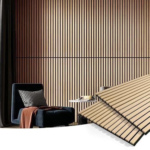 Art3d 2-Pack Fluted Acoustic Wood Slat Wall Panel, 47.2 x 23.6 Inch, Oak | Noise Control, Easy to DIY, Natural Texture, Sustainable Material, Ideal for Homeowners, Designers, for Living Room, Office thumbnail 2