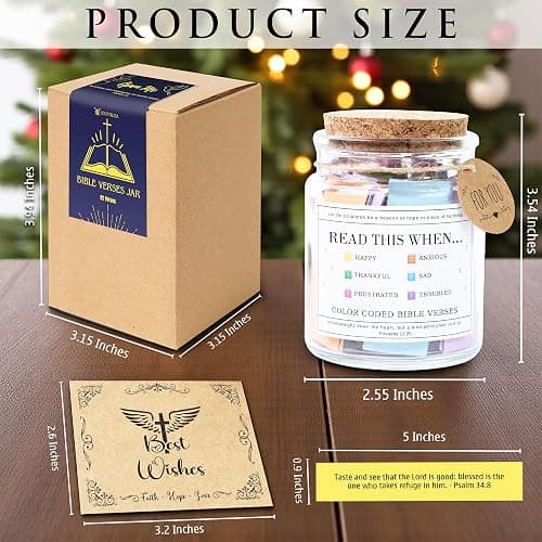 Read This When Bible Verses Jar for Daily Encouragement – Christian, Birthday & Christmas Gifts for Women; Great Gift for Mom, White Elephant Gift & Stocking Stuffer for Women thumbnail 4