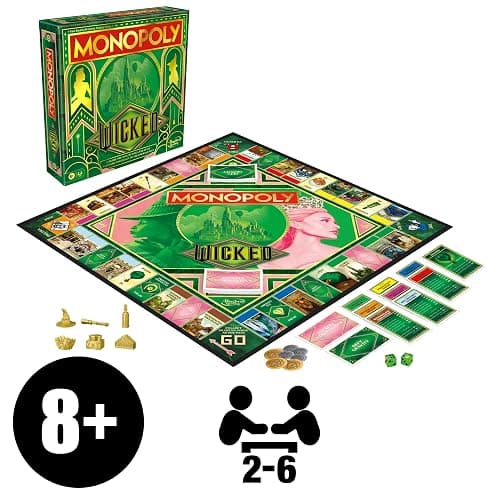Monopoly Wicked Edition Board Game | Inspired by The Motion Picture | Ages 8+ | 2 to 6 Players | 30 Mins. | Family Games for Kids, Teens, and Adults thumbnail 11