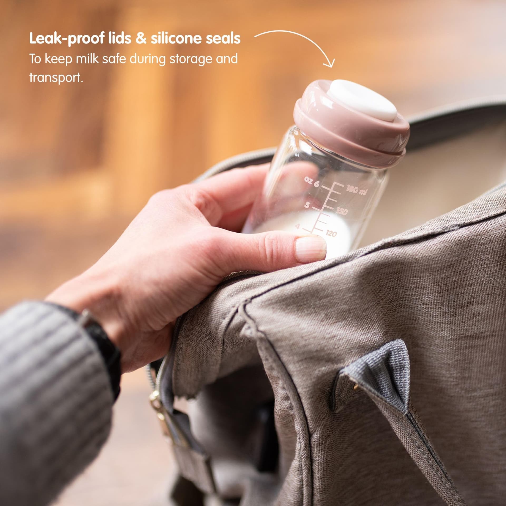 Premium Glass Breastmilk Storage Bottles, Pack of Four, 180ml, Dishwasher, Freezer, and Microwave Safe (Glass Breastmilk Storage Bottles, 4 x 180ml) thumbnail 3
