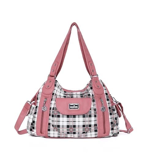 Angel Kiss Purses for Women, Large Shoulder Bag Hobo Tote Purse Mutipocket Faux Leather Satchel Hobo Purse - Image 1