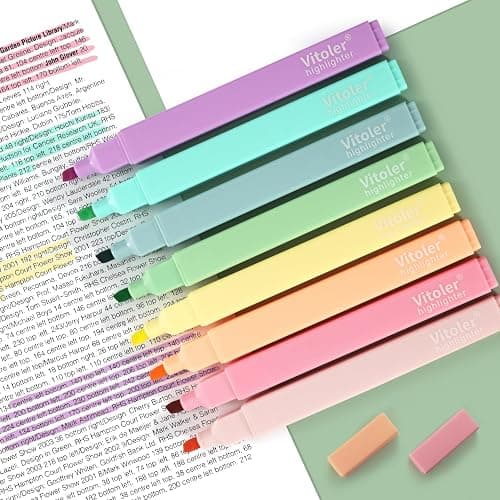 Vitoler Bible Highlighters No Bleed, Assorted Colors,Aesthetic Cute 8 pack | Assorted Color,Cute Pastel,high quality for bible study,books,journal,writing,school office thumbnail 5