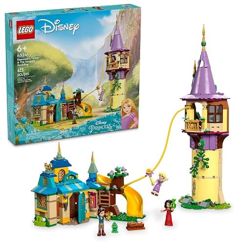 LEGO Disney Princess Rapunzel’s Tower & The Snuggly Duckling Tangled Building Toy with Flynn Rider and Mother Gothel Mini-Dolls, Disney Princess Toy, Fun Gift for Girls and Boys Ages 6 Plus, 43241 - Image 1