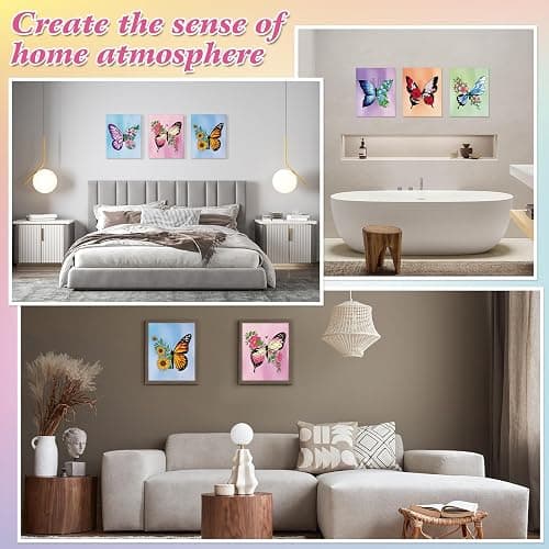 COCHIE 6 Pack 8x10 Inches Butterfly Flower Pre Drawn Canvas to Paint for Sip and Paint Party, Pre Printed Framed Canvases Set, Butterflies Pre Sketched Canvas for Painting for Adults Kids thumbnail 5
