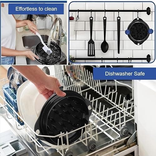 Chicken Shredder Tool Twist Large - Meat Shredder for Chicken Breast Pork Beef with Upgraded Stainless Steel Spikes BPA-Free Kitchen Essentials Gadgets Wall Mounted Design (Blue&Black) thumbnail 6