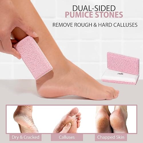 ZMOI Siliglass Pumice Stone Callus Remover for Feet, Elbows, Hands, and Knees, Spain Made - 2 in 1 Pedicure Exfoliator and Scrubber for Rough, Hard Skin (1 Pack) thumbnail 2