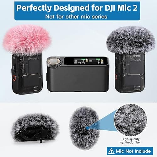 ZealSound DJI MIC 2 Windscreen Pop Filter for DJI MIC 2 / OSMO POCKET 3 Microphone Furry Wind Muff Windshield Professional Foam Cover Set (NOT for Dji Mic 1 Lavalier Lapel Mic),6 Pack-Gray White Pink - Gray/Pink/White thumbnail 2