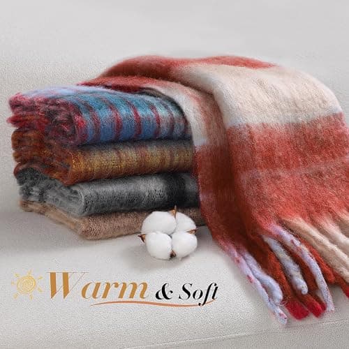 Clothirily Winter Scarf for Women Warm Womens Scarf Soft Chunky Scarfs for Cold Weather Long Shawl Large Scarves thumbnail 5