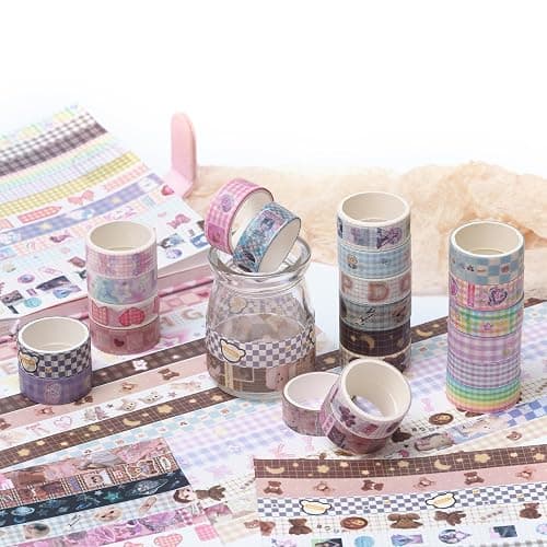 YUBBAEX Cute Washi Tape Value Pack 36 Rolls Aniamls Printed Masking Tape Kawaii Decorative for Arts, DIY Crafts, Journal Supplies, Planners, Scrapbook, Card/Gift Wrapping (Girly Style) thumbnail 3