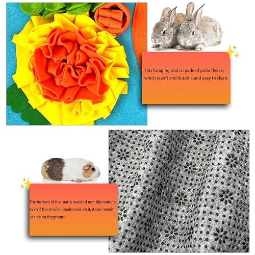 Rabbit Hay Feeder Bunny Foraging Mat Interactive Pet Foraging Toy for Bunny Guinea Pig Chinchillas Hamster Ferrets Small Animals thumbnail 2