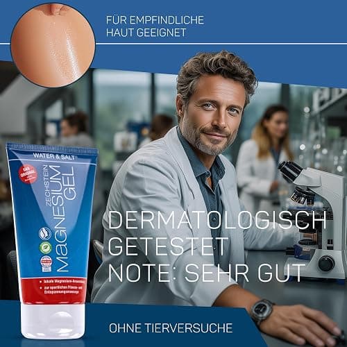 Water & Salt® 150ml Magnesium Gel [DERMATOLOGISCH GETESTET] - Magnesium Salbe hochdosiert - Zertifiziertes & reines Naturprodukt - Magnesium Lotion - für Sport & Muskelentspannung thumbnail 5
