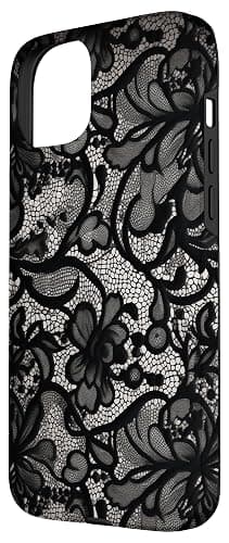 Black Lace Vintage Pattern Case for iPhone 15 Plus thumbnail 2