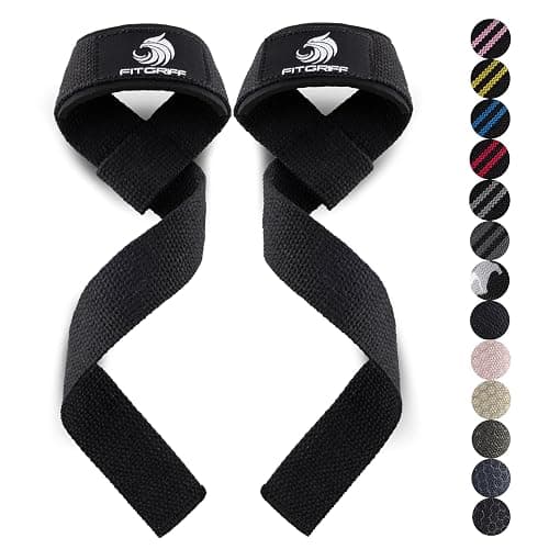 Fitgriff® Zughilfen (gepolstert) für Krafttraining, Bodybuilding, Fitness - Kreuzheben Gurte - Lifting Straps - für Frauen und Männer - Image 1