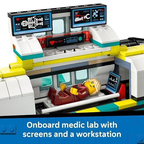 LEGO City Emergency Air Ambulance Airplane Building Toy for Kids - Pretend Play Rescue Airplane Model for Boys & Girls, Ages 6+ - Building Blocks W/Hero Minifigures - Gift Idea for Birthdays - 60465 thumbnail 4