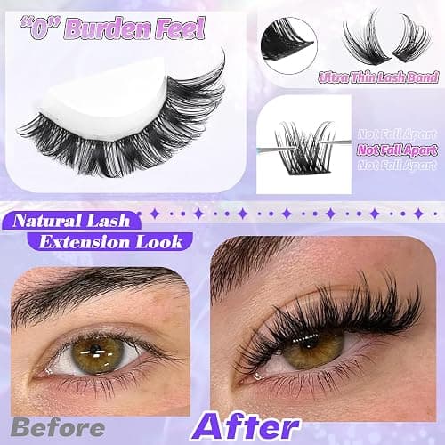 ALICE Lash Clusters Wispy Eyelash Clusters 10-18mm 168pcs Cluster Eyelash Extensions Natural Volume Lash Extensions DIY Individual Lashes with Soft Thin Band thumbnail 5