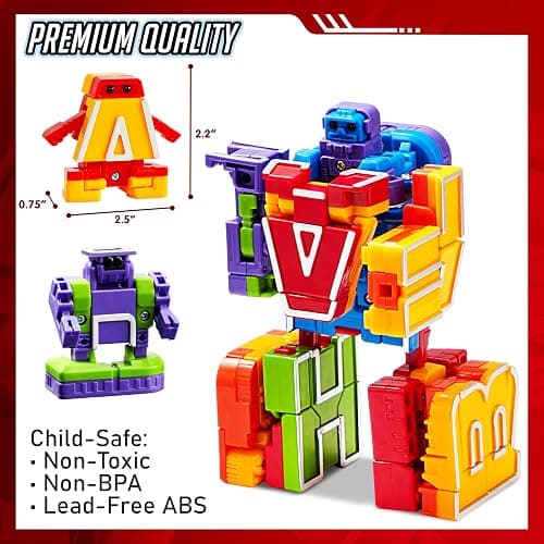 JOYIN Alphabet Robots Toys for Kids, ABC Learning Toys, Alphabots, Letters, Toddlers Education Toy, Carnival Prizes, Christmas, Treasure Box and Prize for Classroom thumbnail 7