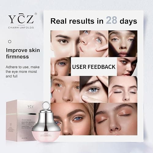 Ycz Electric Massage Eye Cream for Dark Circle, Firm and Smooth of Fine Lines, Tired Eye Refreshment with Gentle Vibration, for Anti-Wrinkle, Firming, Moisturizing thumbnail 2