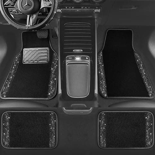 Bling diamond car floor mats 4pcs thumbnail 4