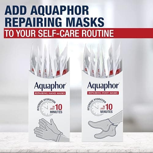 Aquaphor Repairing Foot Masks, Moisturizing Socks for Dry Feet, Hydrating Foot Care Treatment with Avocado Oil and Shea Butter, Pack of 6 thumbnail 11