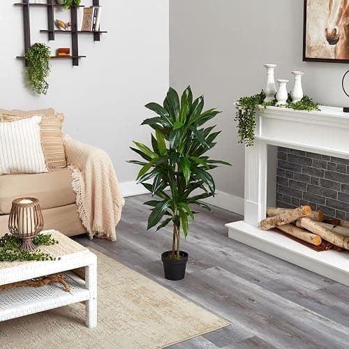 Nearly Natural 48in Dracaena Silk Plant (Real Touch) Green thumbnail 8
