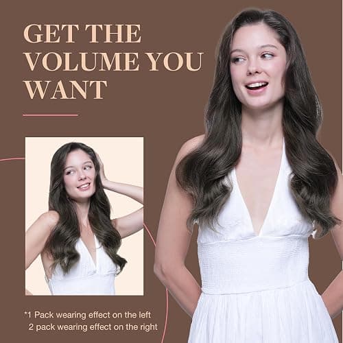 GOO GOO Clip in Hair Extensions Real Human Hair, Remy Human Hair Extensions Clip ins for Women, Natural Human Hair, 18inch 120g 7Pcs, 1C Mocha Brown thumbnail 6