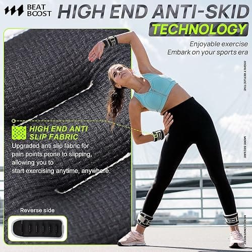 BeatBoost Ankle Wrist Weights for Women Men A Pair of 1 2 3 4 6 8 10 Lbs Arm Leg Weight Set with Adjustable Straps for Walking Pilates Exercise Workout Gym Aerobics thumbnail 2