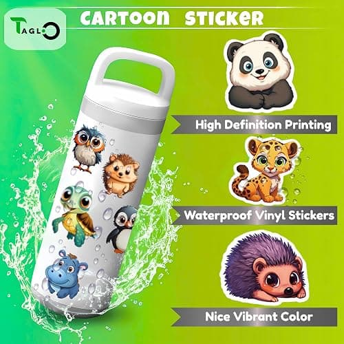 100 PCS Cute Animal Stickers for Kids Classroom, Durable Waterproof PVC/Vinyl Water Bottles Stickers, Laptop, Guitar, Phone Case, Skateboard, Unique Gift for Kids, Teens, Boys, Girls, Party Favors thumbnail 6