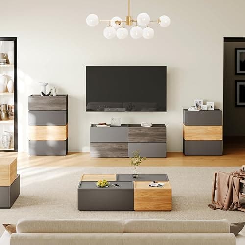 Svimi Modular Stackable Drawers, Modern Nightstand Modular Storage Bins - Storage Cabinet, Bedside Table, Sofa End Table for Living Room Hallway Entryway White Small Set 1 thumbnail 4