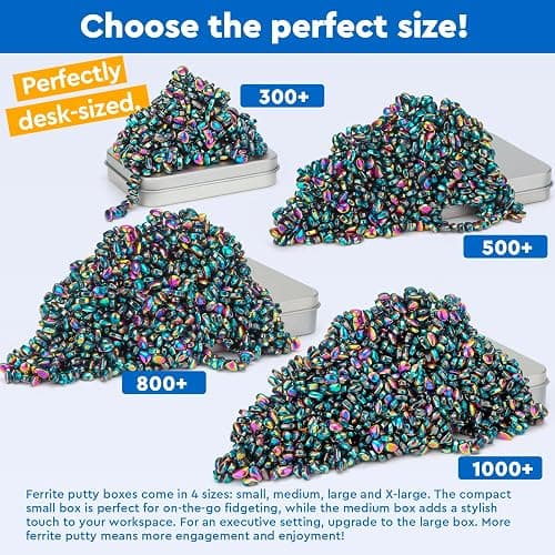 DYRDM 300+ Original Ferrite Putty Colorful, Fidget Toy Ferrite Stones for Stress Relief, Sensory Toy for Adults & Teens 14+, Holiday Stocking Stuffer, Ferrite Rocks Fidget Present for Office thumbnail 6