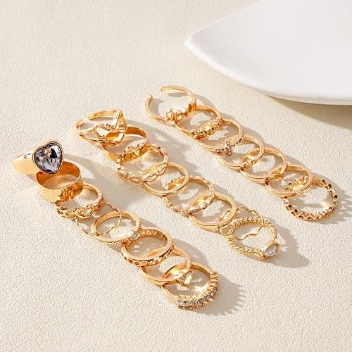 CHICUTIE Gold Knuckle Rings Set For Women Stackable Joint Finger Midi Rings Dainty Cubic Crystal Zirconia Hollow Twist Cute Pack Jewelry Gift thumbnail 5