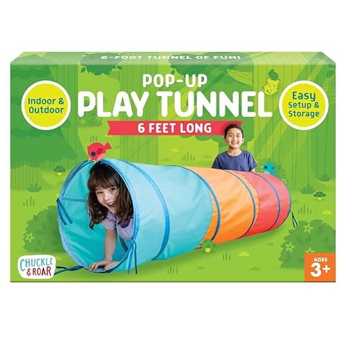 Chuckle & Roar - Pop Up Play Tunnel - Active Play for Toddlers - Preschool pop up Tent Companion - Ages 3 and up - Rainbow Tunnel - Image 1