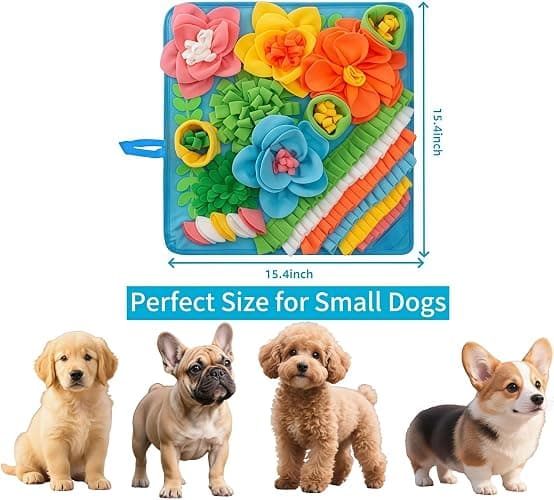 nestery Small Snuffle Mat for Dogs - Dog Food Mat for Mental Stimulation, Stress Relief and Training - Snuffle Mats Non-Slip Encourages Natural Foraging for Small Medium Dog, Puppy, Cat, Rabbit 15.4in thumbnail 2