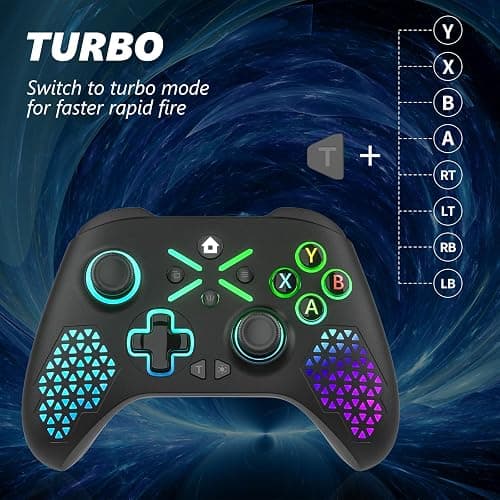 Dinosoo RGB Wireless Controller for Xbox Series X|S, Xbox One & Windows 10/11, Gaming Gamepad with Hall Trigger, Turbo, Macro, 3.5mm Audio Jack, 2.4GHz Adapter thumbnail 5